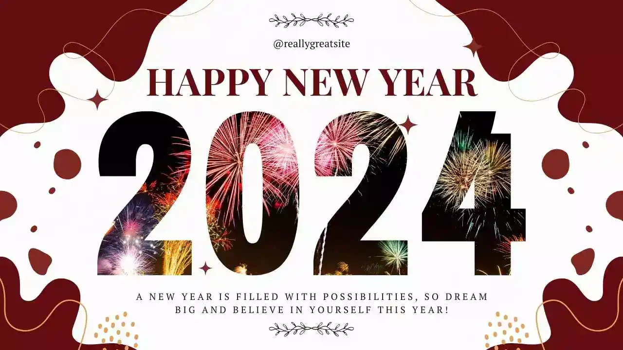 Happy New Year 2024 Wishes and Quotes for share Poster